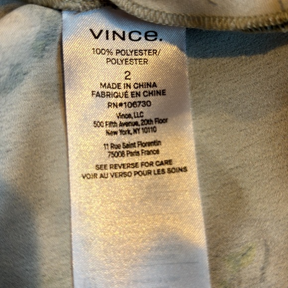 Vince Satin Hazy Blossom Cowl Neck Long Midi Slip Dress in Celery Floral Size 2 - Picture 6 of 7